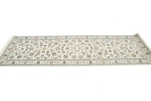 Cream Floral 3X8 Indo-Nain Oriental Runner Rug