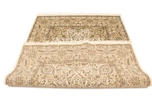 Cream Floral Kirman 6X8 Oriental Rug