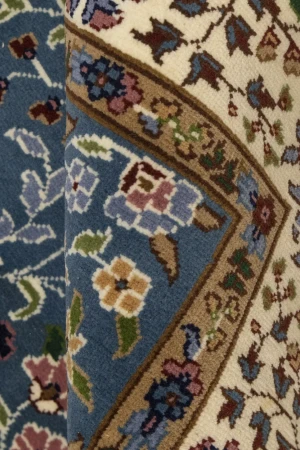 Teal Blue Floral Kirman 6X8 Oriental Rug