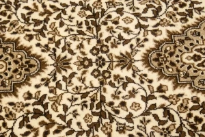 Cream Floral Kirman 2'6X9'6 Oriental Runner Rug