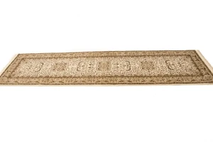 Cream Floral Kirman 3X10 Oriental Runner Rug