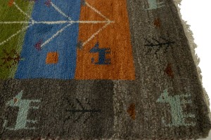 Multicolored Pictorial Tribal 4X6 Indo-Gabbeh Oriental Rug