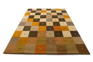 Multicolored Tribal Checker 7X10 Indo-Gabbeh Oriental Rug