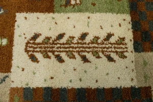 Beige Geometric 2X4 Indo-Gabbeh Oriental Rug