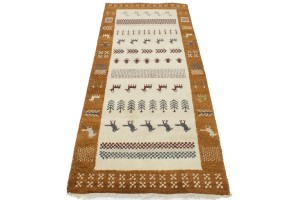 Caramel Brown Tribal 3X6 Indo-Gabbeh Oriental Rug