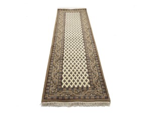 Cream Floral 2'5X9 Indo Botemir Oriental Runner Rug