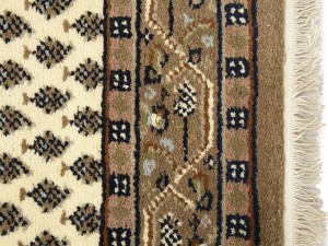 Cream Floral 2'5X9 Indo Botemir Oriental Runner Rug