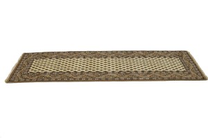 Cream Floral 2'5X8'9 Indo Botemir Oriental Runner Rug