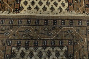 Cream Floral 2'4X9 Indo Botemir Oriental Runner Rug