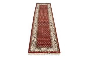 Red Floral 2'6X9 Indo Botemir Oriental Runner Rug