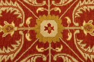 Orange-red Floral 5X6'5 Sumak Oriental Rug