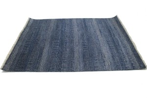 Dark Navy Grass Design 5X7 Modern Oriental Rug