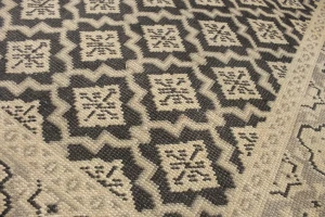 Charcoal Gray Floral Transitional 5'7X8'4 Oriental Rug