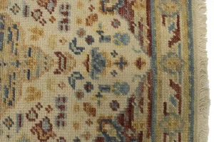 Cream Floral Heriz Serapi 2X3 Transitional Oriental Rug