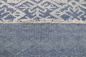 Cream Blue Geometric 2X3 Modern Oriental Rug