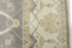 Pastel Brown Floral 10X14 Oushak Oriental Rug