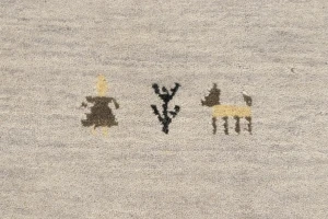 Greige Tribal 8X10 Gabbeh Modern Rug