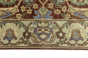 Rust Floral 9X12 Oushak Chobi Oriental Rug