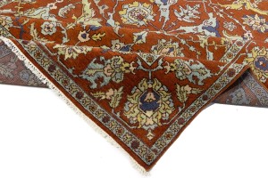 Rust Orange Floral Tribal 9X12 Chobi Serapi Oriental Rug