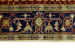 Cream Geometric 7'9X9'6 Heriz Serapi Oriental Rug