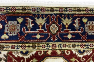 Cream Geometric 7'9X9'6 Heriz Serapi Oriental Rug