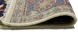 Cream Geometric 7'9X9'6 Heriz Serapi Oriental Rug
