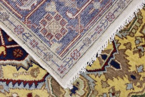 Cream Geometric 7'9X9'6 Heriz Serapi Oriental Rug