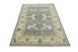 Gray Floral 6X9 Oushak Oriental Rug