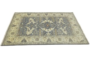 Gray Floral 6X9 Oushak Oriental Rug