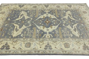 Gray Floral 6X9 Oushak Oriental Rug
