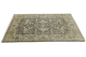Taupe Floral 4X6 Oushak Oriental Rug