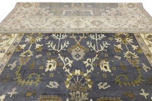Gray Floral 12X18 Oushak Chobi Oriental Rug