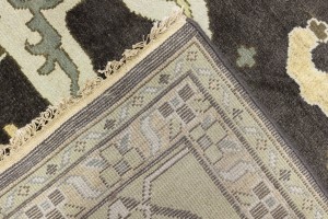 Cocoa Brown Floral 12X18 Oushak Chobi Oriental Rug
