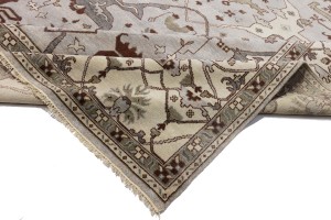 Greige Floral 12X18 Oushak Oriental Rug