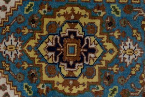 Blue Floral 3X6 Heriz Serapi Oriental Rug