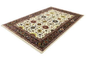 Cream Floral 6X9 Chobi Oriental Rug