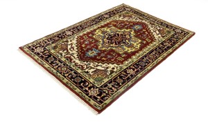 Rusty Red Geometric 4X6 Heriz Serapi Oriental Rug