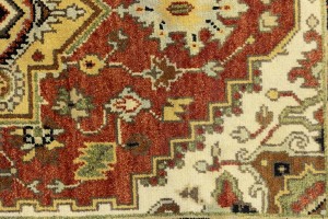 Rusty Red Geometric 4X6 Heriz Serapi Oriental Rug