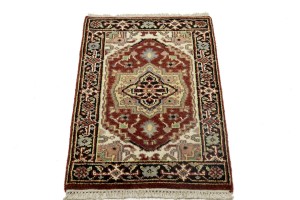 Dark Red Floral Tribal 2X3 Heriz Serapi Oriental Rug