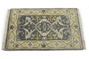 Gray Floral 2X3 Oushak Oriental Rug