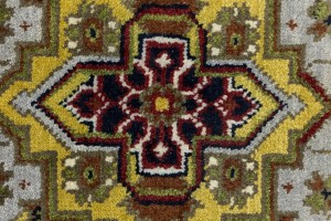 Light Gray Geometric 2'5X8'0 Heriz Serapi Oriental Runner Rug