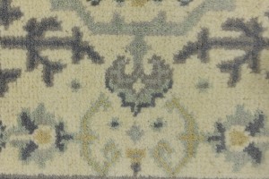 Cream Floral 3X10 Oushak Chobi Oriental Runner Rug