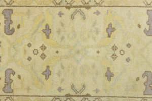 Cream Floral 2'8X13'7 Oushak Chobi Oriental Runner Rug