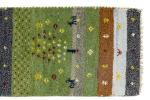 Green Tribal 1'5X4 Indo-Gabbeh Oriental Rug