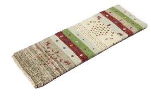 Multicolored Stripes Tribal 1'4X4 Indo-Gabbeh Oriental Rug