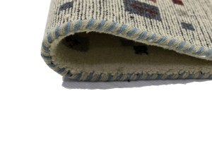 Cream Tribal 1'4X3'9 Indo-Gabbeh Oriental Rug