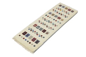 Cream Tribal 1'4X3'9 Indo-Gabbeh Oriental Rug