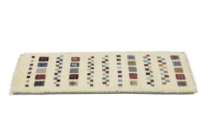 Cream Tribal 1'4X3'9 Indo-Gabbeh Oriental Rug