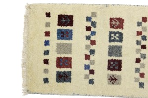 Cream Tribal 1'4X3'9 Indo-Gabbeh Oriental Rug