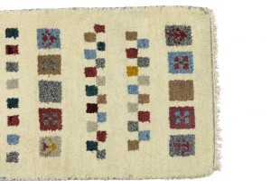 Cream Tribal 1'4X3'9 Indo-Gabbeh Oriental Rug